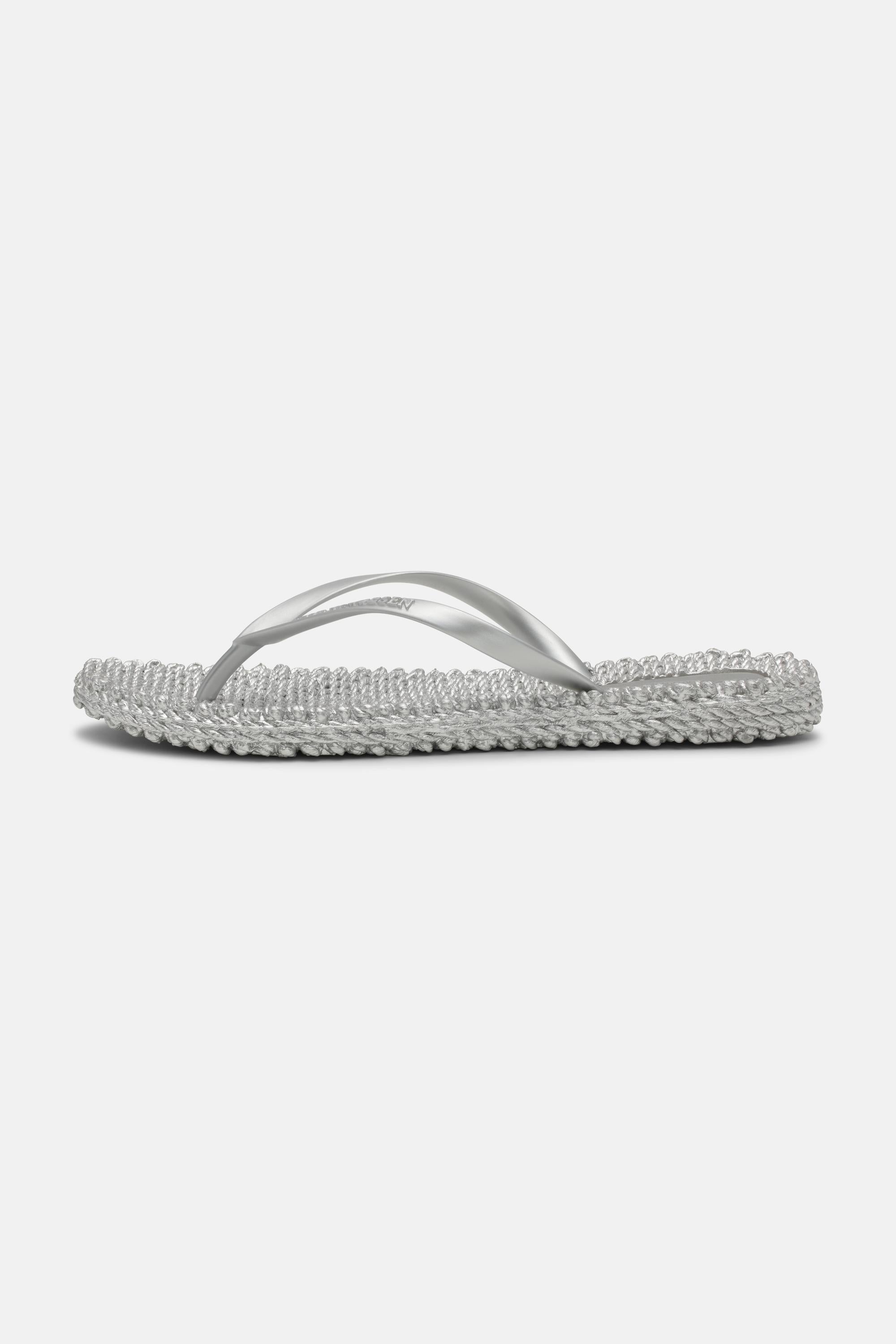 Flip Flops With Logo - Silver
